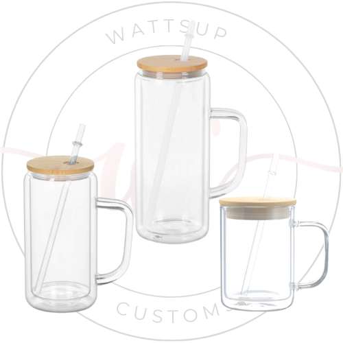 16-20oz Glass Snow Globe Cup with Handle - Wattsupcustoms