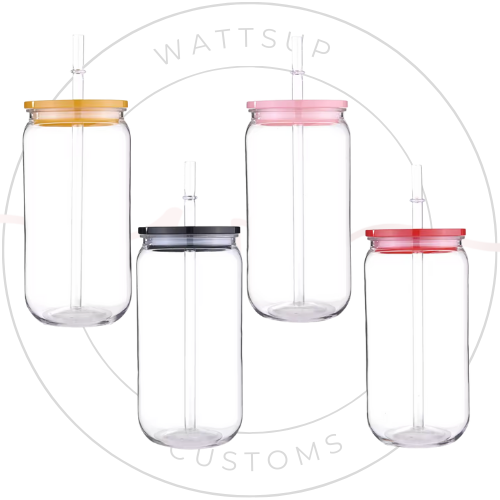 20oz Glass cup with Acrylic Lid (Non Snow Globe) - Wattsupcustoms