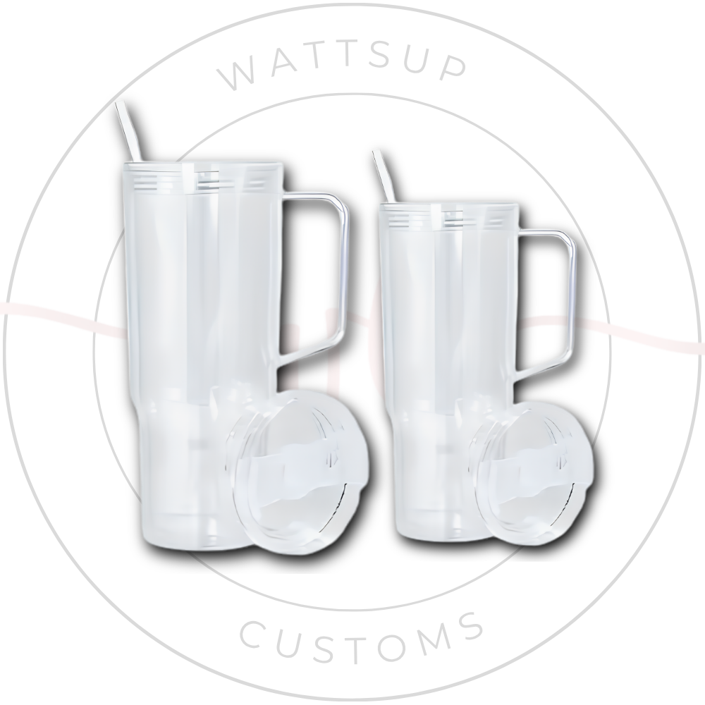 30-40oz Acrylic Tumbler Snow Globe with Handle - Wattsupcustoms