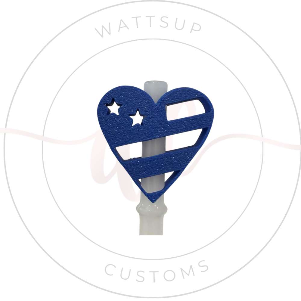 Heart Flag Straw Charm