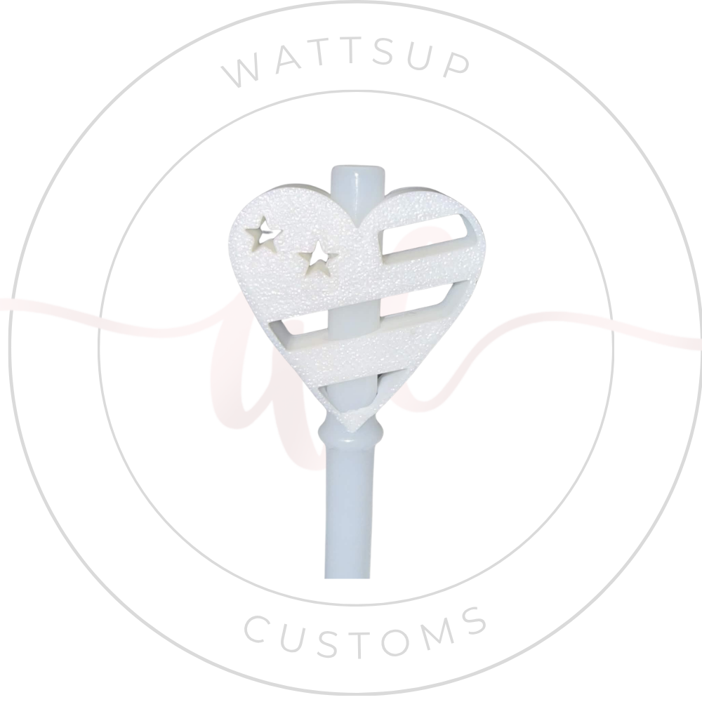 Heart Flag Straw Charm