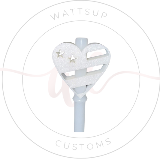 Heart Flag Straw Charm - Wattsupcustoms