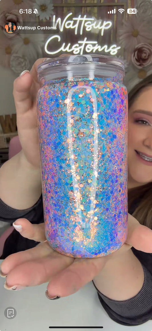 16oz Acrylic Slow Flow Peggy Mix with Cotton Candy - Wattsupcustoms