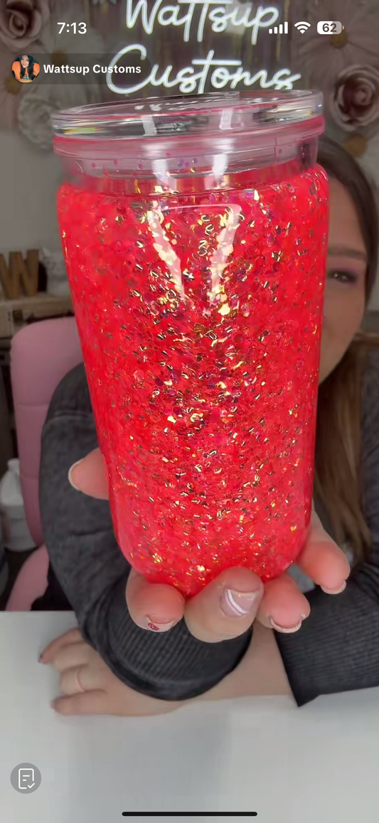 16oz Acrylic Slow Flow Tropicana and Flare pop - Wattsupcustoms
