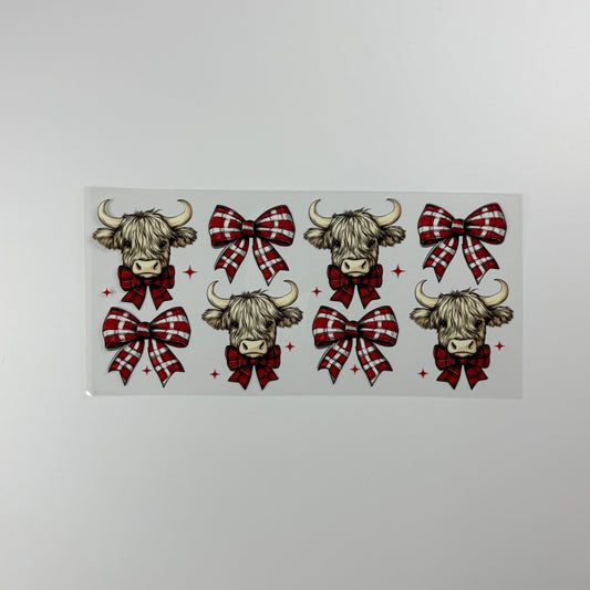 Christmas Highland with Plaid Bows - Wattsupcustoms