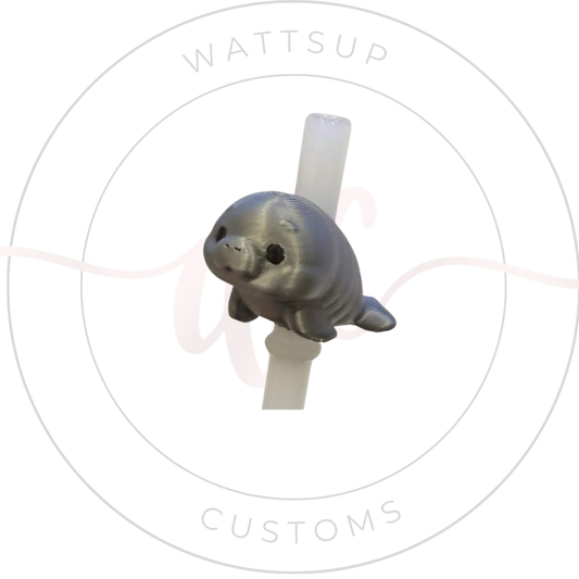 Manatee Straw Charm - Wattsupcustoms